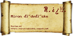 Miron Üdvöske névjegykártya